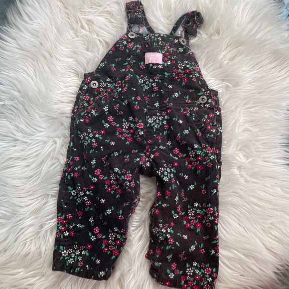 OshKosh B'gosh Other - OshKosh floral corduroy overalls size 6 months